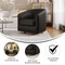 Emma and Oliver Della Club Style Barrel Accent Chair with 360 Degree Swivel Base and Sloped Armrests
